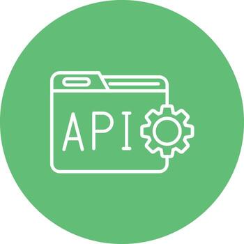 Api Interface Line Circle Background Icon vector