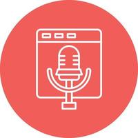 Voice Recorder Line Circle Background Icon vector