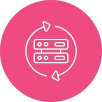 Data Transformation Line Circle Background Icon vector