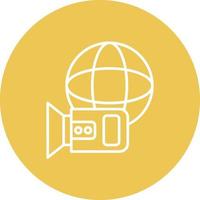 Worldwide Coverage Line Circle Background Icon vector