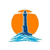 Lighthouse tower or beacon icon