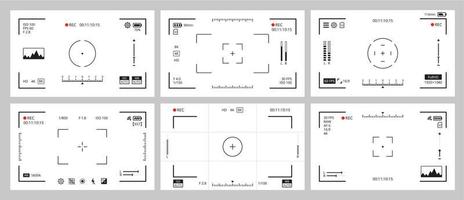 Camera viewfinder screens with vector focus frames