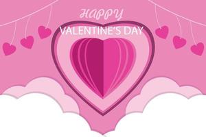 vector valentines day celebration with pink heart