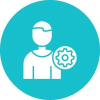 User Settings Glyph Circle Background Icon vector