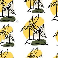 Seamless pattern Doodle electric mill, ecology, electricity vector