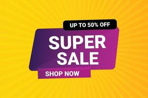 Colorful super sale banner design. vector