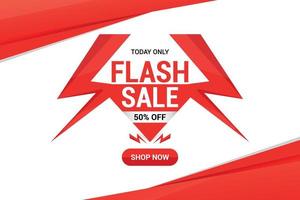 Flash Sale Vector Design with red Thunder.