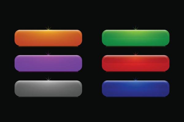 Different Color glossy web button set vector design.