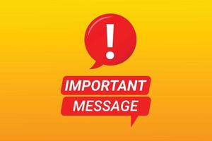 Important message and attention with message sticker Vector Element