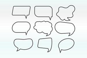 Set of Speech bubble line icons. Editable stroke linear design perfect hat speech bubble, Tick or check mark, Comment quote icons. Think speech bubble. Linear set vector