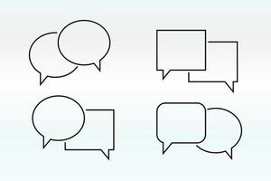 Set of Speech bubble line icons. Editable stroke linear design perfect hat speech bubble, Tick or check mark, Comment quote icons. Think speech bubble. Linear set vector