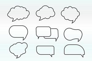 Set of Speech bubble line icons. Editable stroke linear design perfect hat speech bubble, Tick or check mark, Comment quote icons. Think speech bubble. Linear set vector