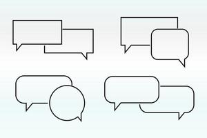 Set of Speech bubble line icons. Editable stroke linear design perfect hat speech bubble, Tick or check mark, Comment quote icons. Think speech bubble. Linear set vector