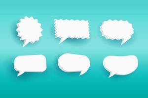 Set of Six 3D speech bubble icons, isolated on orange background. 3D Chat icon set Realistic 3d design. vector