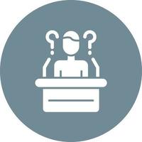 Questions Glyph Circle Background Icon vector