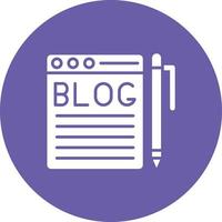 Blogging Glyph Circle Background Icon vector