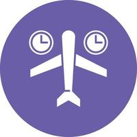 icono de fondo de círculo de glifo de jet lag vector