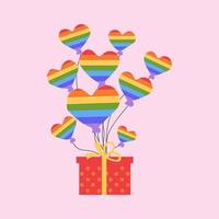 Multicolored rainbow balls. Rainbow colors . Valentine's Day concept and LGBT parade, vector design.