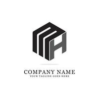 M H initial logo designs, M H creative logo inspiration vector