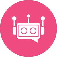 Virtual Assistant Glyph Circle Background Icon vector