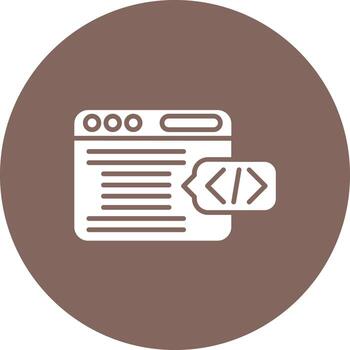Header Code Glyph Circle Background Icon vector