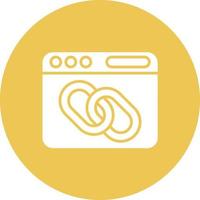 Hyperlink Glyph Circle Background Icon vector