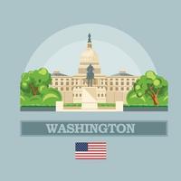 Washington DC skyline in USA. vector