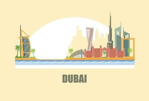 horizonte de la ciudad de Dubái. una ciudad en el desierto. vector