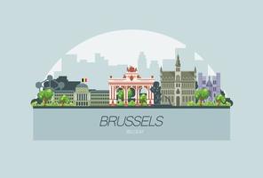 Brussels city skyline. One of the most beautiful cities in Europe. vector