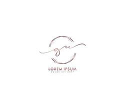 monograma de belleza de logotipo femenino inicial gu y diseño de logotipo elegante, logotipo de escritura a mano de firma inicial, boda, moda, floral y botánica con plantilla creativa vector