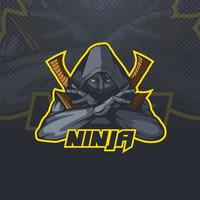 logo mascota ninja asesino esports equipo o club ilustración vector