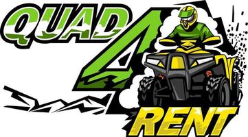 logotipo de qad bike for rent, fondo aislado. vector