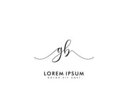 monograma de belleza del logotipo femenino inicial gb y diseño de logotipo elegante, logotipo de escritura a mano de la firma inicial, boda, moda, floral y botánica con plantilla creativa vector