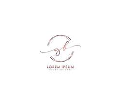 monograma de belleza del logotipo femenino inicial gb y diseño de logotipo elegante, logotipo de escritura a mano de la firma inicial, boda, moda, floral y botánica con plantilla creativa vector