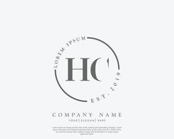 monograma de belleza de logotipo femenino hc inicial y diseño de logotipo elegante, logotipo de escritura a mano de firma inicial, boda, moda, floral y botánica con plantilla creativa vector