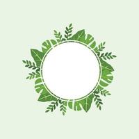 Green leaf vector border