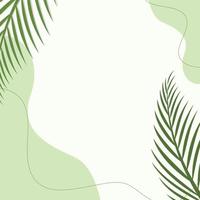 Aesthetic background palm leaf abstract vector