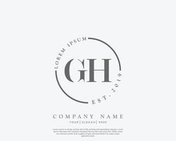 Initial GH Feminine logo beauty monogram and elegant logo design, handwriting logo of initial signature, wedding, fashion, floral and botanical with creative template vector