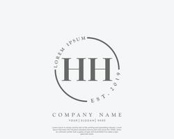 Initial HH Feminine logo beauty monogram and elegant logo design, handwriting logo of initial signature, wedding, fashion, floral and botanical with creative template vector