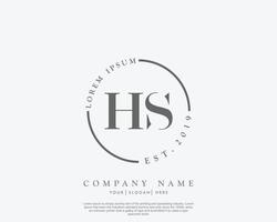 monograma de belleza de logotipo femenino hs inicial y diseño de logotipo elegante, logotipo de escritura a mano de firma inicial, boda, moda, floral y botánica con plantilla creativa vector