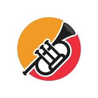 trompeta de icono simple de instrumento musical para música jazz vector