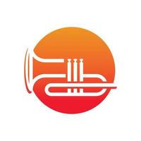 Musical instrument simple icon trumpet for jazz music vector