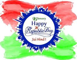 Indian Republic day 26th January wish and vector editable template