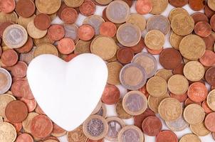 Heart on coins photo