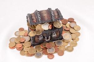 Treasure trunk with coins