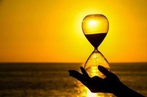 Hourglass over the sunset photo