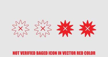 icono de vector en bolsa no verificado en color rojo