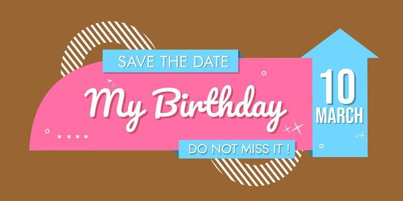 my birthday template. Speech Bubble, invitation, ribbon, Banner, Paper, Label Template. Vector Stock Illustration