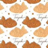 Taiyaki Cookie Pattern vector