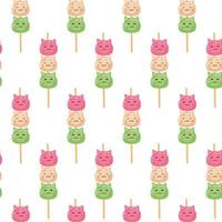 A pattern of cute dango candies vector